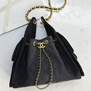 CC 25C Hobo Bag 30cm Black Denim