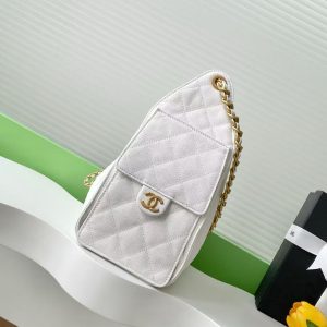 CC 25C Hobo Bag 30cm White Grained Calfskin