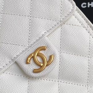 CC 25C Hobo Bag 30cm White Grained Calfskin