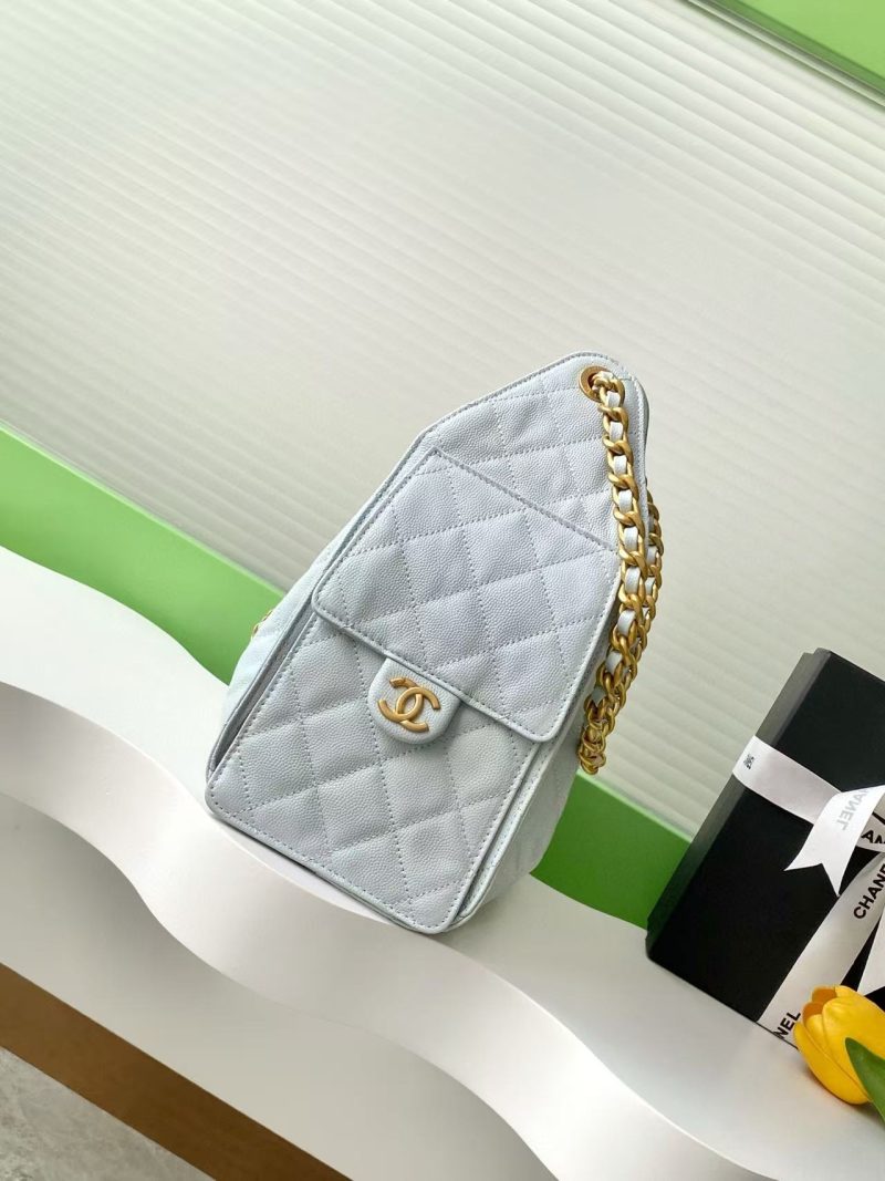 CC 25C Hobo Bag 30cm Light Blue Grained Calfskin