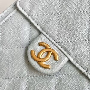 CC 25C Hobo Bag 30cm Light Blue Grained Calfskin