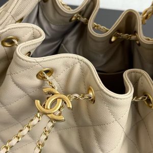 CC 25C Hobo Bag 30cm Beige Grained Calfskin