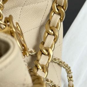 CC 25C Hobo Bag 30cm Beige Grained Calfskin