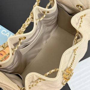 CC 25C Hobo Bag 30cm Beige Grained Calfskin