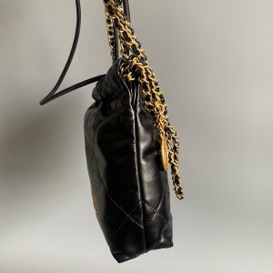 CC 22 Hobo Bag 19cm Black Lambskin Gold Hardware