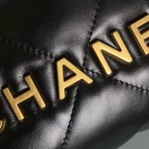 CC 22 Hobo Bag 19cm Black Lambskin Gold Hardware