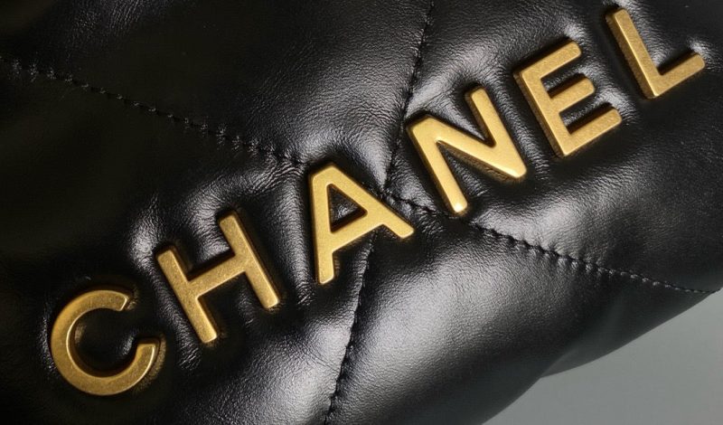 CC 22 Hobo Bag 19cm Black Lambskin Gold Hardware