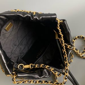 CC 22 Hobo Bag 19cm Black Lambskin Gold Hardware