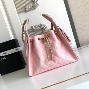 Image_20250404154146 CC 25C Hobo Bag 30cm Pink Grained Calfskin
