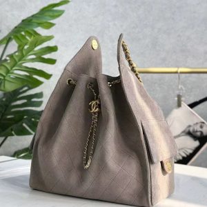 CC 25C Hobo Bag 40cm Grey Suede