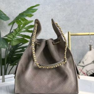 CC 25C Hobo Bag 40cm Grey Suede