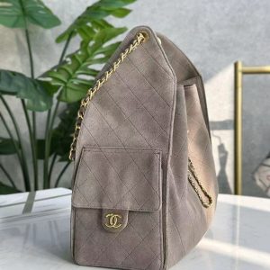 CC 25C Hobo Bag 40cm Grey Suede