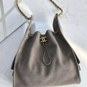 CC 25C Hobo Bag 40cm Grey Suede