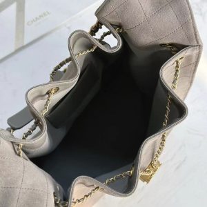 CC 25C Hobo Bag 40cm Grey Suede