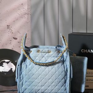 CC 25C Hobo Bags 40cm Light Blue Denim