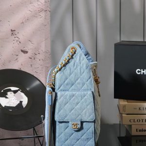 CC 25C Hobo Bags 40cm Light Blue Denim