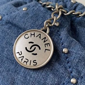 CC 22 Mini Chain Shoulder Bag Blue Denim Shw