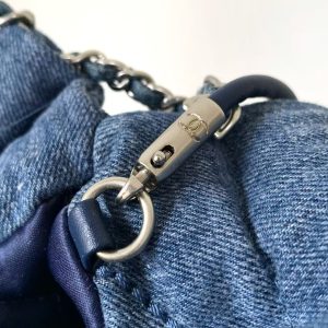 CC 22 Mini Chain Shoulder Bag Blue Denim Shw