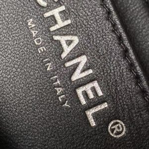 25C Mini Flap Bag Top Handle 20cm Black Lambskin Black Hardware Premium Version