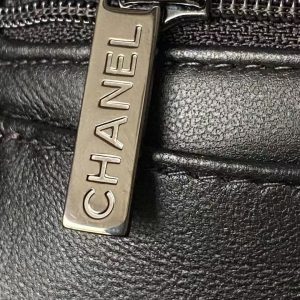 25C Mini Flap Bag Top Handle 20cm Black Lambskin Black Hardware Premium Version