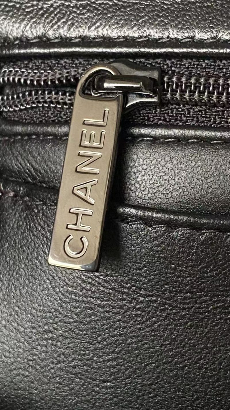 25C Mini Flap Bag Top Handle 20cm Black Lambskin Black Hardware Premium Version