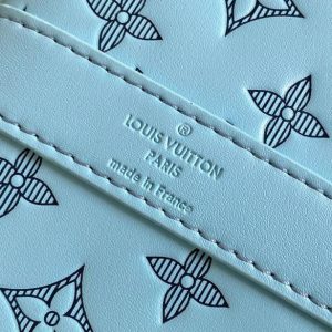 LV Keepall Bandouliere 50 Travel Bag Light Blue Monogram Calfskin