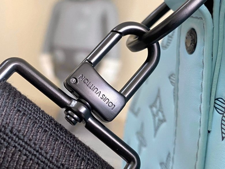 LV Keepall Bandouliere 50 Travel Bag Light Blue Monogram Calfskin