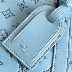 LV Keepall Bandouliere 50 Travel Bag Light Blue Monogram Calfskin