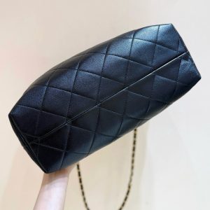 CC 25A Shopping And Bowling Hobo Bags 36cm Brown Suede Black Lambskin