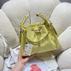 Image_20250705085344 CC 25C Hobo Bags 26cm Light Lemon Yellow Calfskin