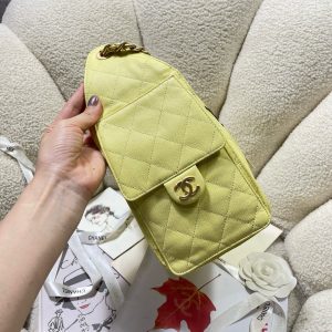 Image_20250705085347 CC 25C Hobo Bags 26cm Light Lemon Yellow Calfskin