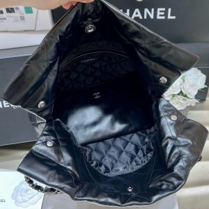 CC HOBO BAG 22 BLACK LAMBSKIN SILVER HARDWARE BEST VERSION