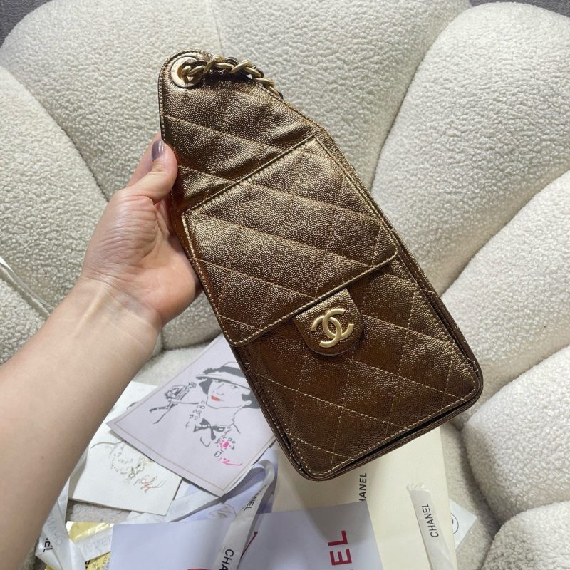 CC 25C Hobo Bags 30cm Bronze Metalic Grained Calfskin