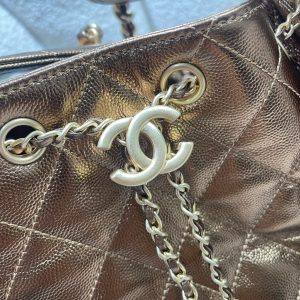 CC 25C Hobo Bags 30cm Bronze Metalic Grained Calfskin