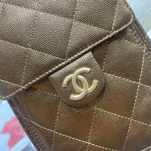 CC 25C Hobo Bags 30cm Bronze Metalic Grained Calfskin