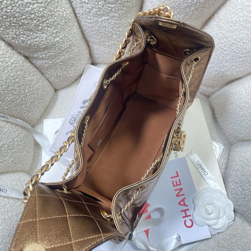 CC 25C Hobo Bags 30cm Bronze Metalic Grained Calfskin