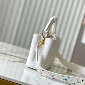 LV x TM Capucines BB 21cm Bag White mix colors Taurillon Cowhide leather