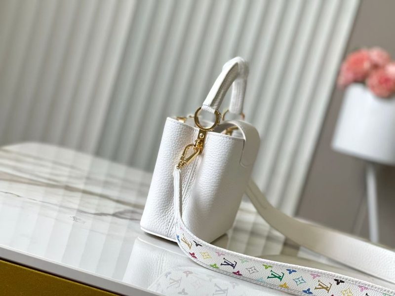 LV x TM Capucines BB 21cm Bag White mix colors Taurillon Cowhide leather