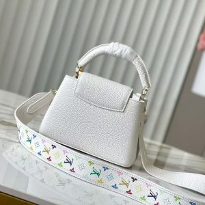 LV x TM Capucines BB 21cm Bag White mix colors Taurillon Cowhide leather
