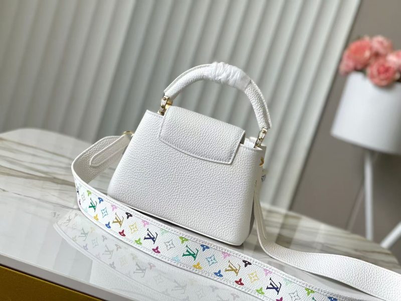 LV x TM Capucines BB 21cm Bag White mix colors Taurillon Cowhide leather