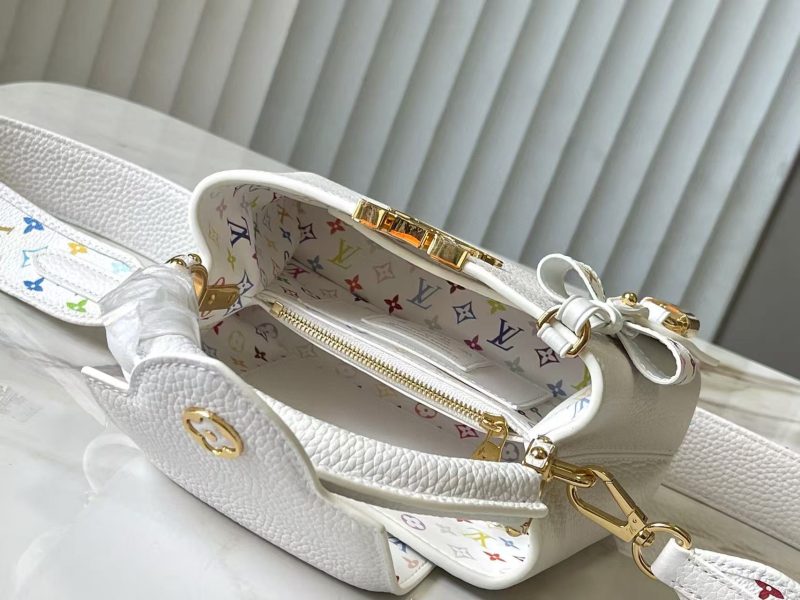 LV x TM Capucines BB 21cm Bag White mix colors Taurillon Cowhide leather