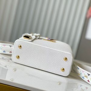 LV x TM Capucines BB 21cm Bag White mix colors Taurillon Cowhide leather