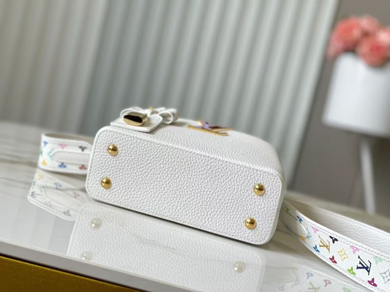 LV x TM Capucines BB 21cm Bag White mix colors Taurillon Cowhide leather