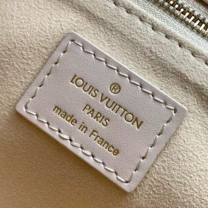 LV OnTheGo 25cm Bag White Purple Pink Embossed Grained Cowhide