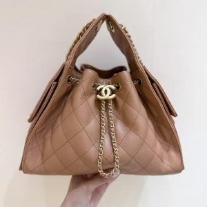 CC 25C Hobo Bag 30cm Brown Grained Calfskin