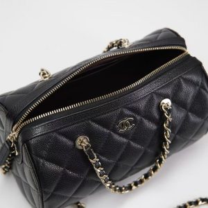 Chanel Black Caviar Bowling Bag Black calfskin