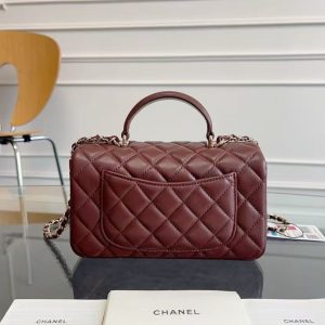 Chanel 20cm Bag Burgundy Lambskin