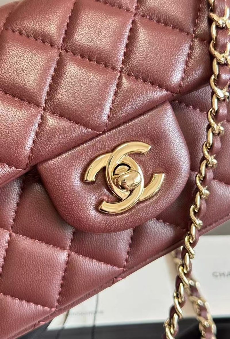 Chanel 20cm Bag Burgundy Lambskin