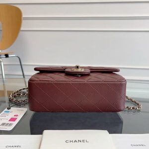 Chanel 20cm Bag Burgundy Lambskin