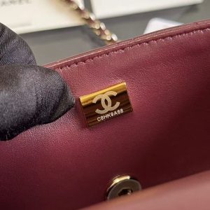 Chanel 20cm Bag Burgundy Lambskin